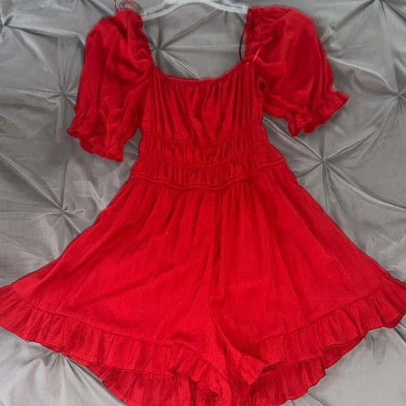 Francesca’s Red Romper Dress - Picture 1 of 3